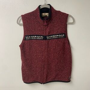 Woolrich Vintage Holiday Zip Vest Burgundy Size‎ Medium